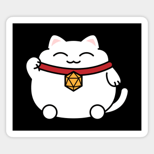 Cat with Polyhedral 20 Sided Dice Nerdy Cats Lover Sticker